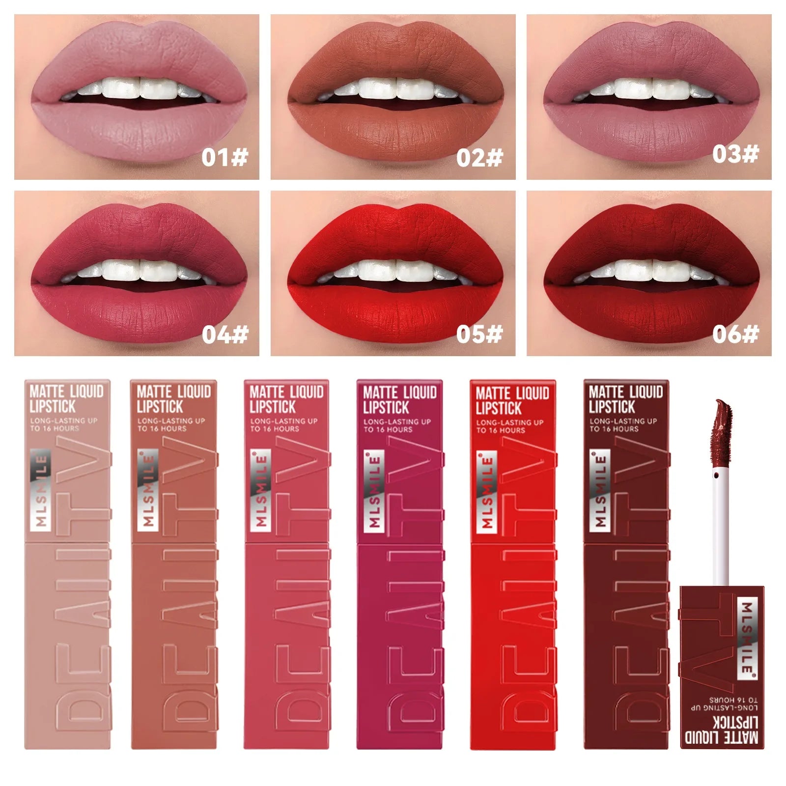 6 Colors Nude Matte Lip Gloss Waterproof Lasting Lipstick Nude Red Pink Velvet Liquid Lipsticks Makeup Cosmetic