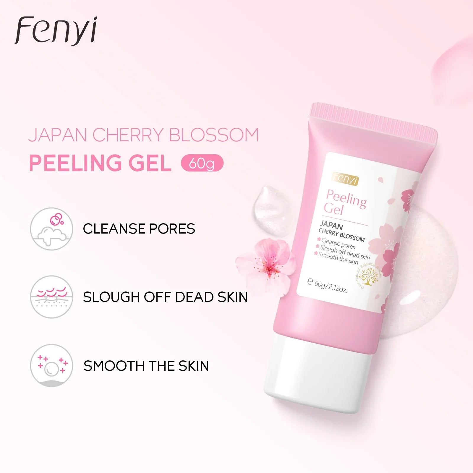 Cherry Blossom Peeling Gel Facial Exfoliating  Moisturizing Tender Body Cleansing Skin Care 60g