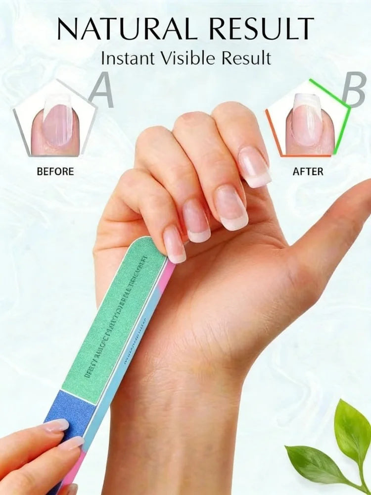 Professional Nail File Set Emery Board Double Sided Washable Manicure Tool for Acrylic Natural Nails Shaping Polishing