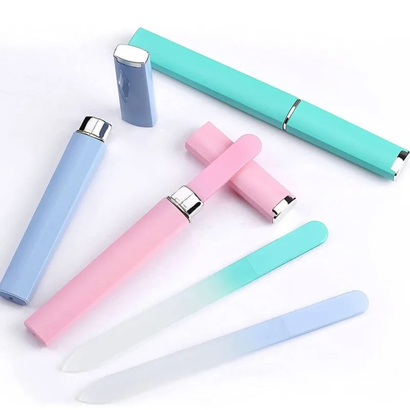 1/3 Pack Crystal Glass Fingernail File for Natural Nail Professional Glass Nail File Double-Sided Gentle Nail Care