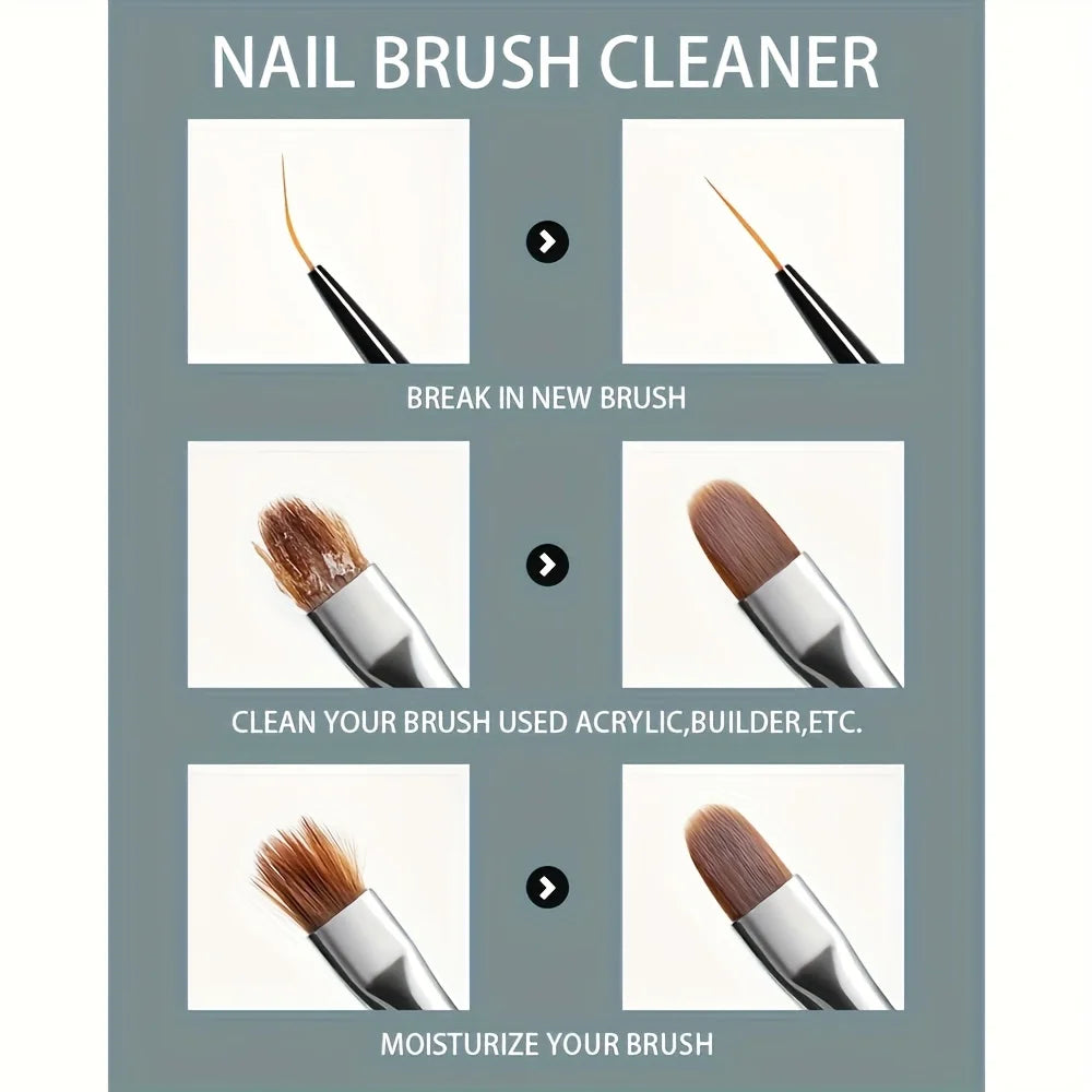 NOCIS 2pcs Acrylic Nail Brush Cleaner Acrylic Brush Cleaner Liquid, Nail Gel Brush Cleaner Nail Artist Acrylic Brush Cleaner