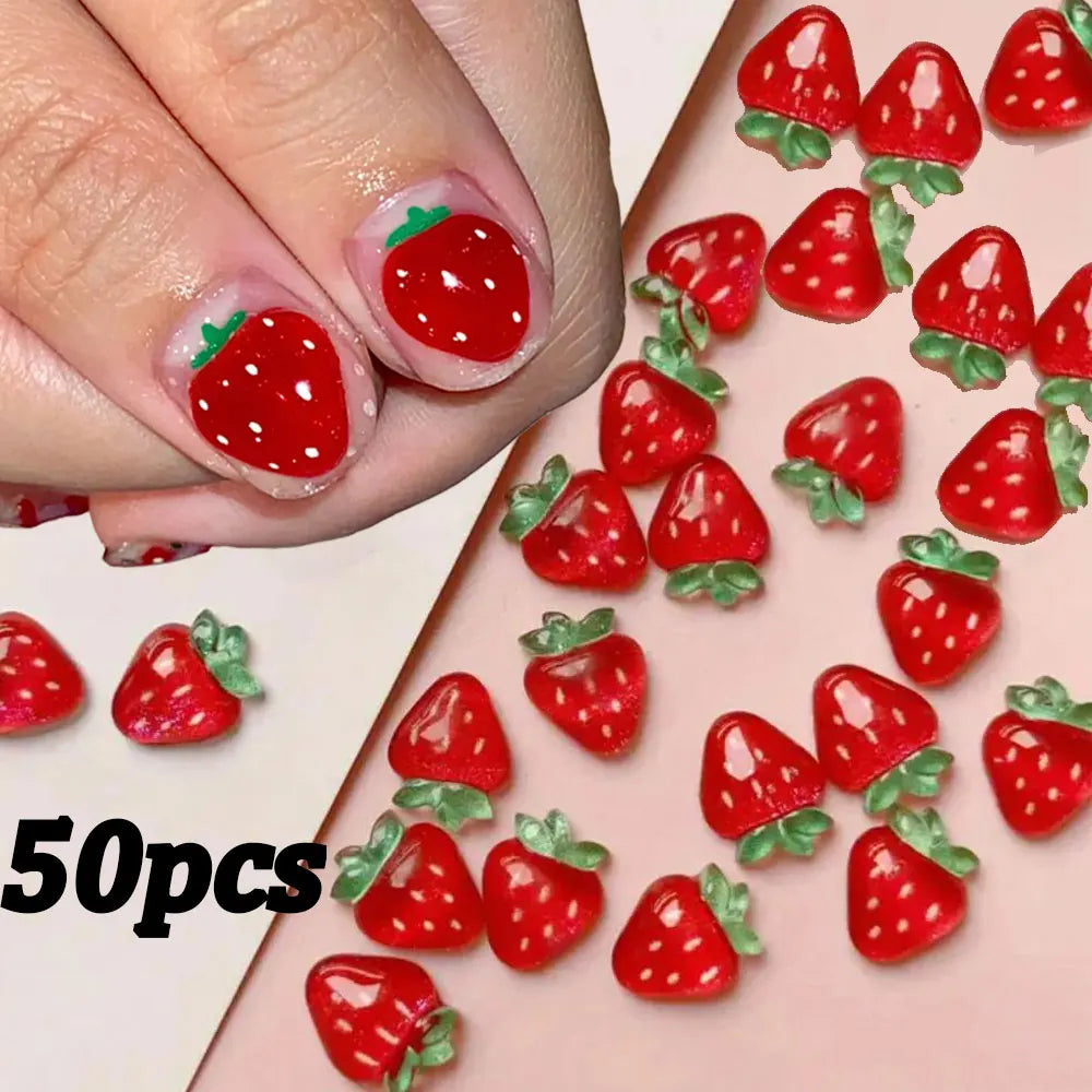 50Pcs Cute Insect Ladybug Nail Charms 3D Resin Ladybugs Nail Art Rhinestones 8*10mm Summer Manicure Decoration Ladybug DIY FT5*