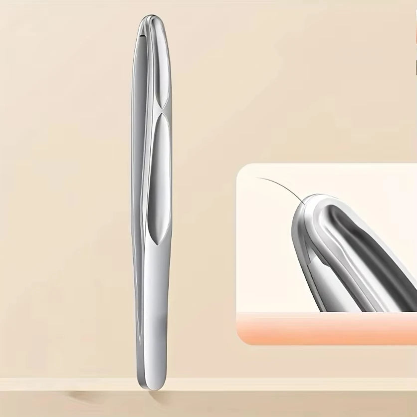 Precision Stainless Steel Eyebrow Clippers Gentle round Head Tweezers with Light Design for Beard And Mustache