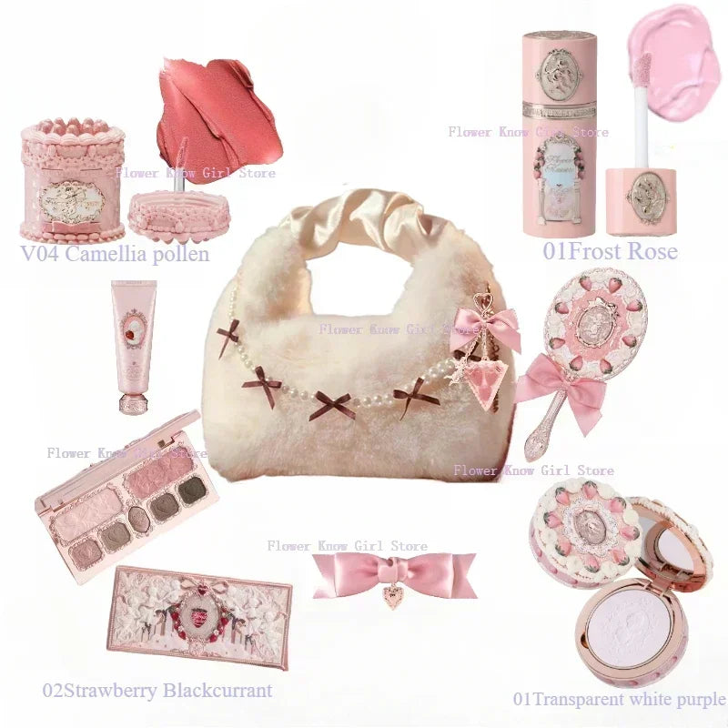 Flower Know Strawberry Cupid Makeup Gif Box Eyeshadow Liquid Cheeks Red Lips Clay Powder 9pcs/ set