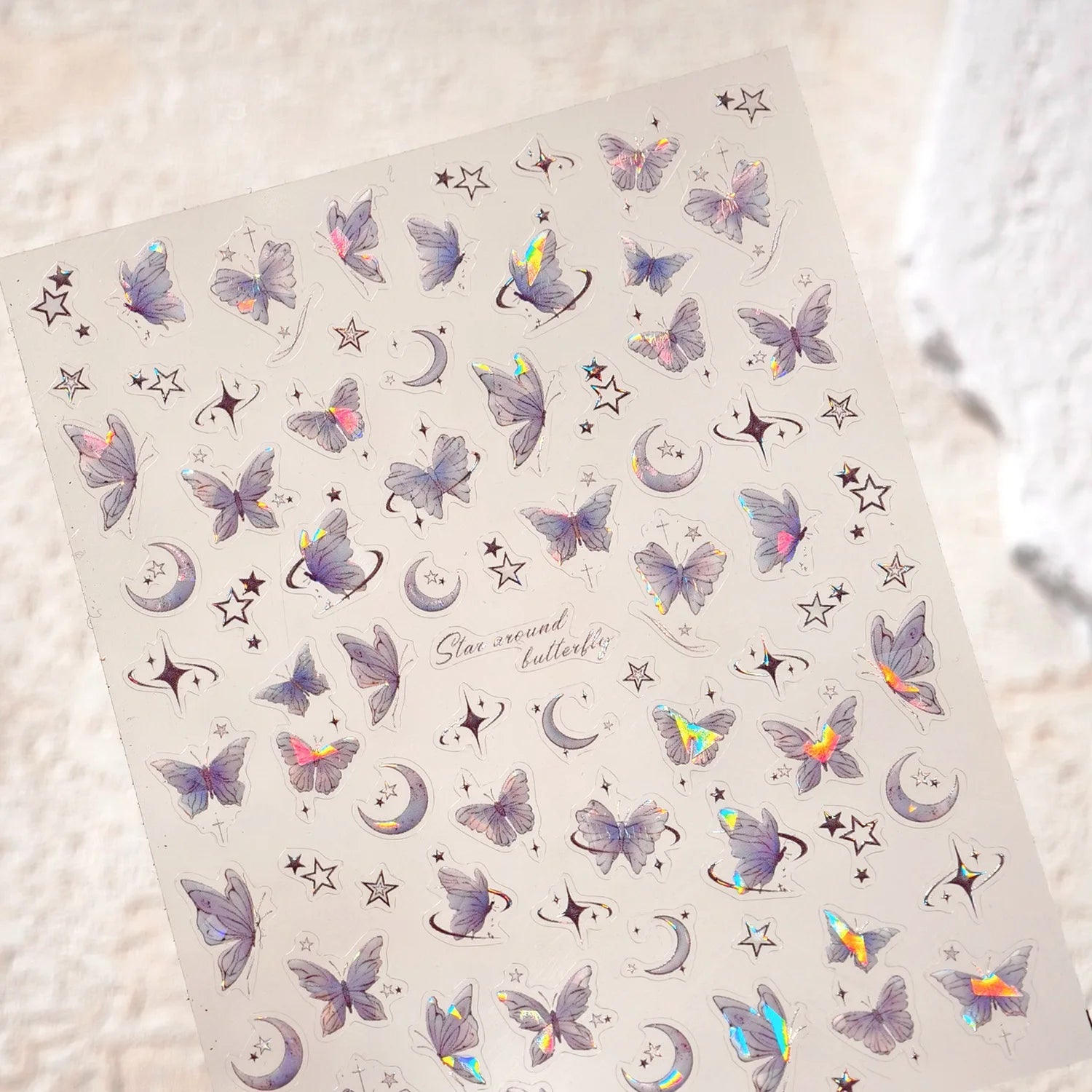 5D Butterfly Nail Stickers Sparkling Jelly Butterfly Nail Art Sticker Decorations Decals DIY Self Adhesive Slider Manicure Parts