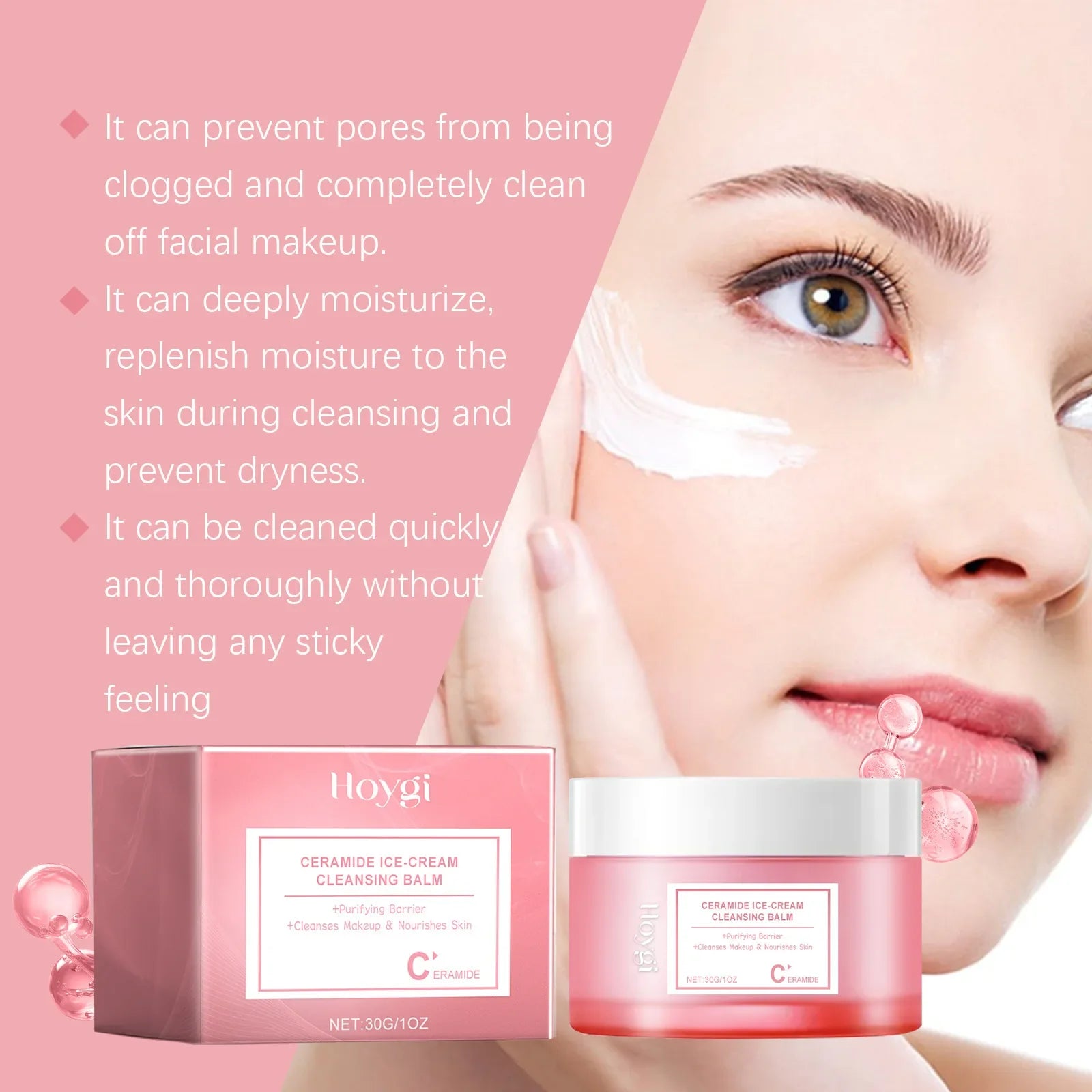 Makeup Remover Eyes Lips Makeup Removal Unirritating Deep Cleansing Skin Refreshing Moisturize Mild Gentle Makeup Cleaning Cream