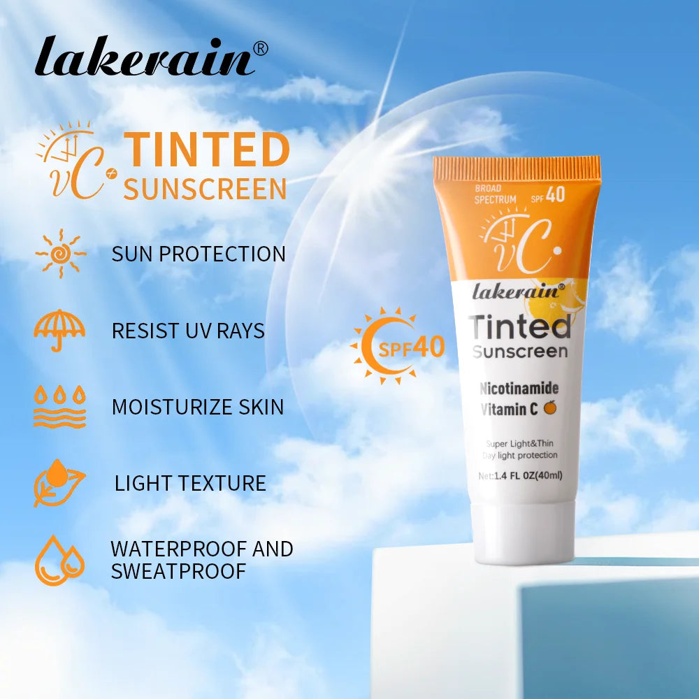 SPF40 Tinted Moisturizing VC Sunscreen Skin Protection Refreshing Makeup Sunscreen Cream UV Anti-aging Resistance Sunscreen
