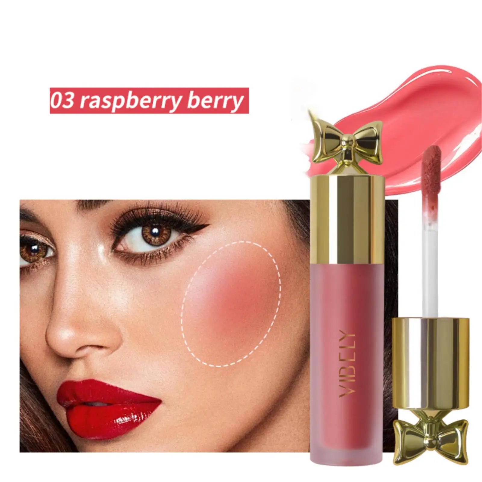 1PC Natural Gloss Liquid Blush – Waterproof, Lightweight, Improves Dull Skin, High Color Rendering, Ideal Holiday Gift Series
