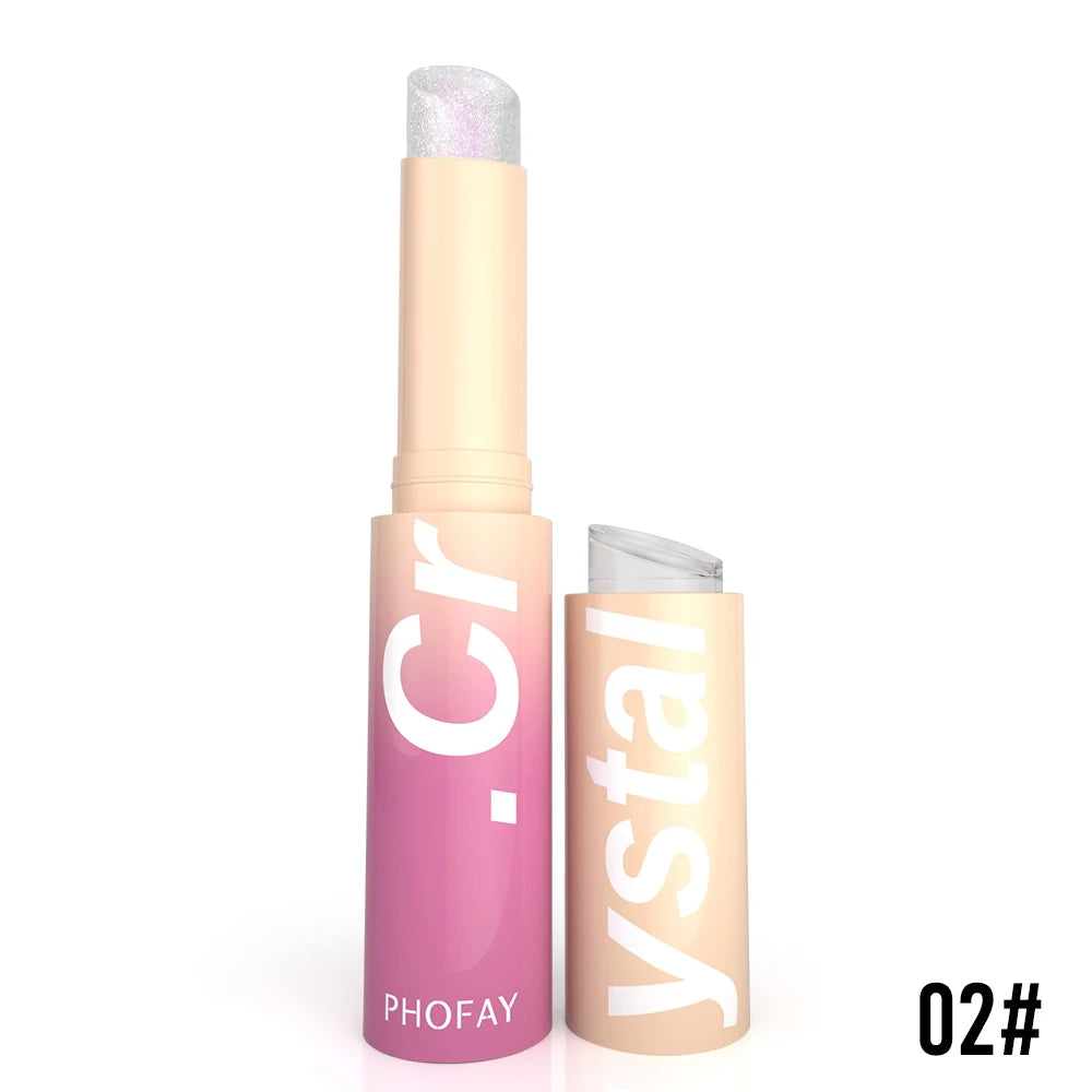 PHOFAY Highlighter Stick - Dewy Finish, Contour & Blush 3-in-1, Natural Glow with Fine Shimmer, Affordable Makeup Stick