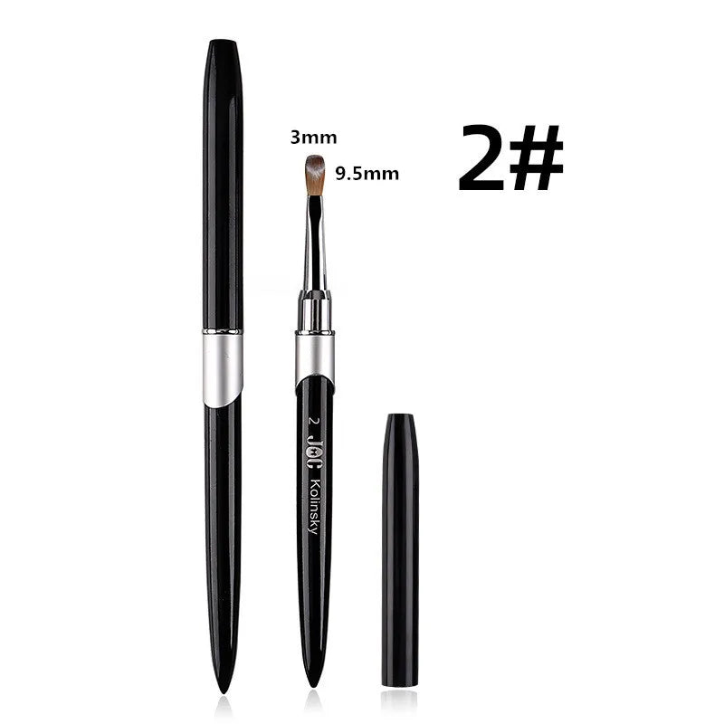 1PC Nail Acrylic Brush Kolinsky Sable Acrylic Brush UV Gel Carving Pen Brush Liquid Powder DIY Nail Drawing