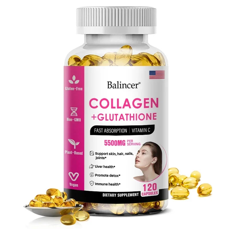 Glutathione Collagen Supplement, Antioxidant Whitening Capsules, Skin Health Deep Nourishment Skin
