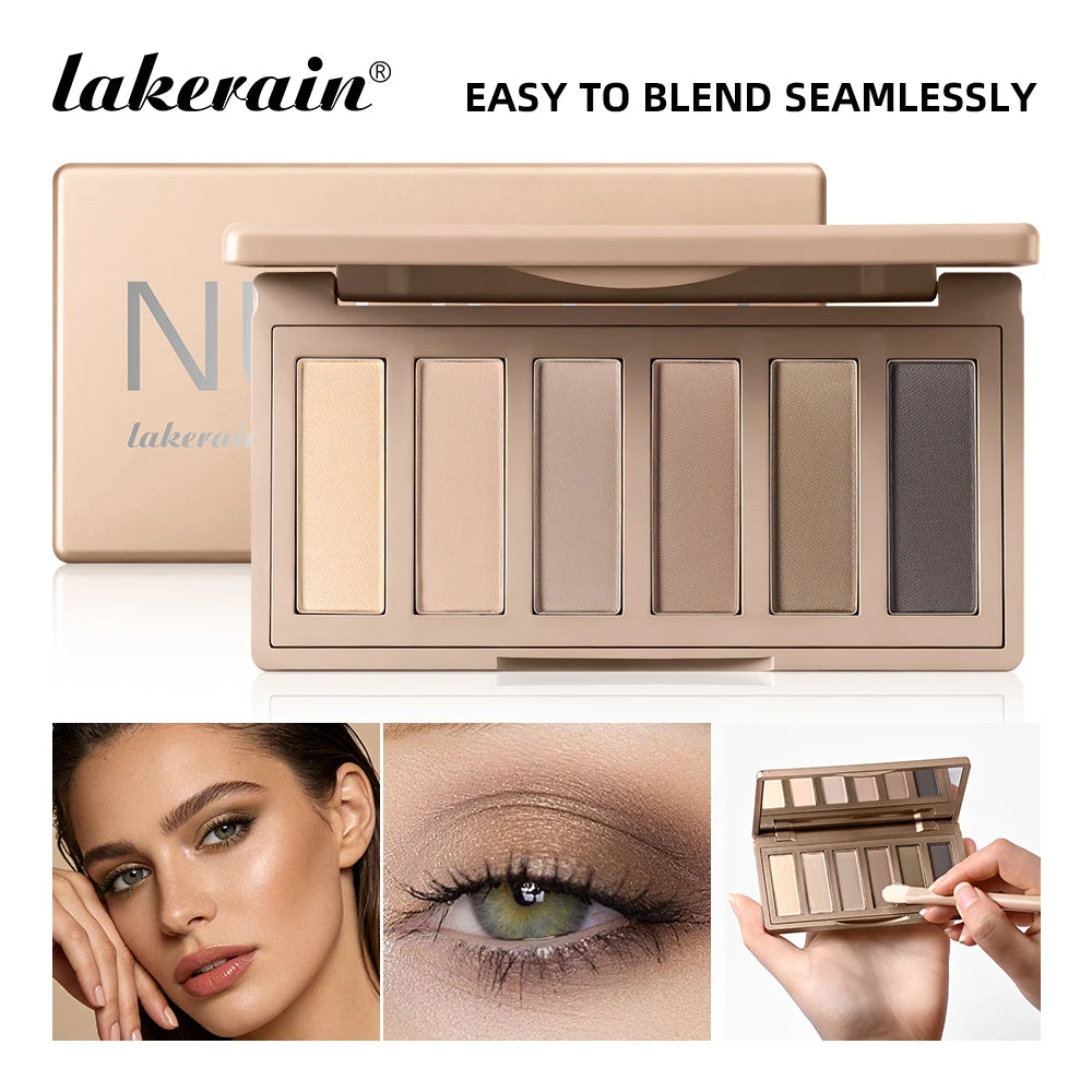 Lakerain Eyeshadow Palette Long-Lasting Eye Makeup Rich Pigment Neutral Shades Blendable Color Matte Nudes Eyeshadow Palette