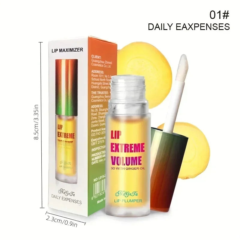Lip Plumper Fuller Healthy Enhancer Ginger And Mint Plant Lip Gloss Oil Moisturizing Beauty Lips Sexy Lips