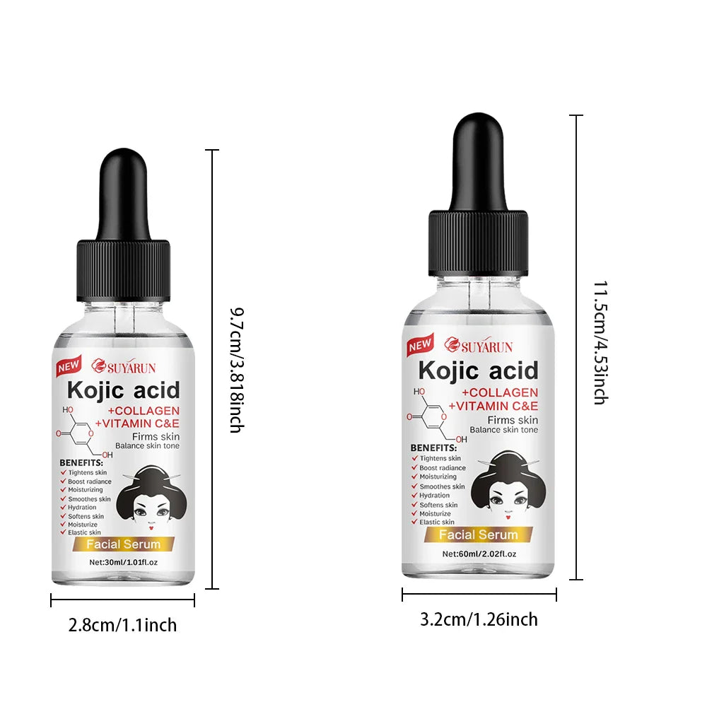 SUYARUN Propolis VITAMIN E & Kojic Acid Face Serum - Brightening Anti-Aging Treatment, Fades Dark Spots, Evens Skin Tone.