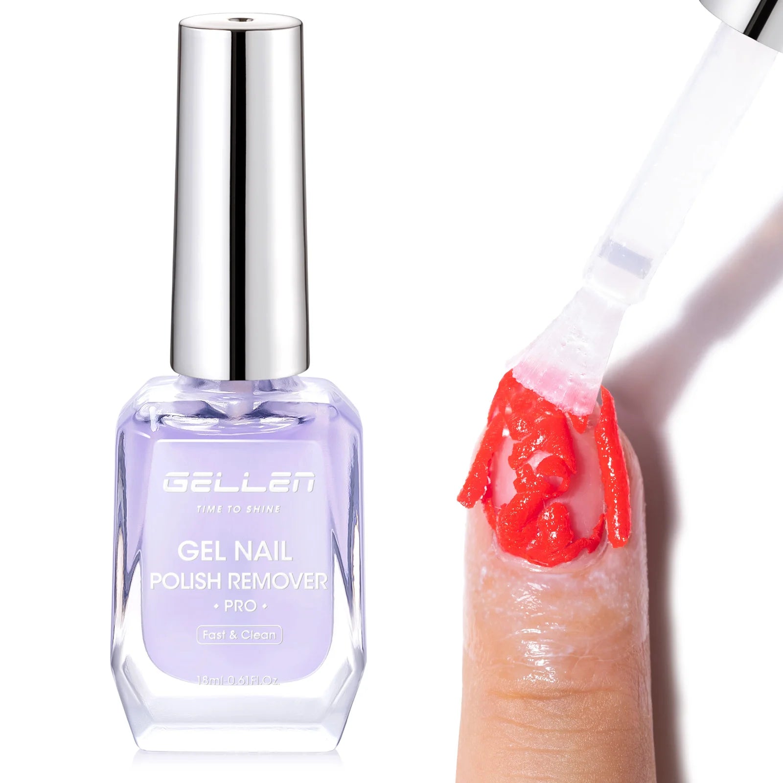 GELLEN Gel Nail Polish Remover 18ml 2pcs UV Gel Polish Remover Fast Gentle Remove No Foil No Soak Quick Easy Manicure Care