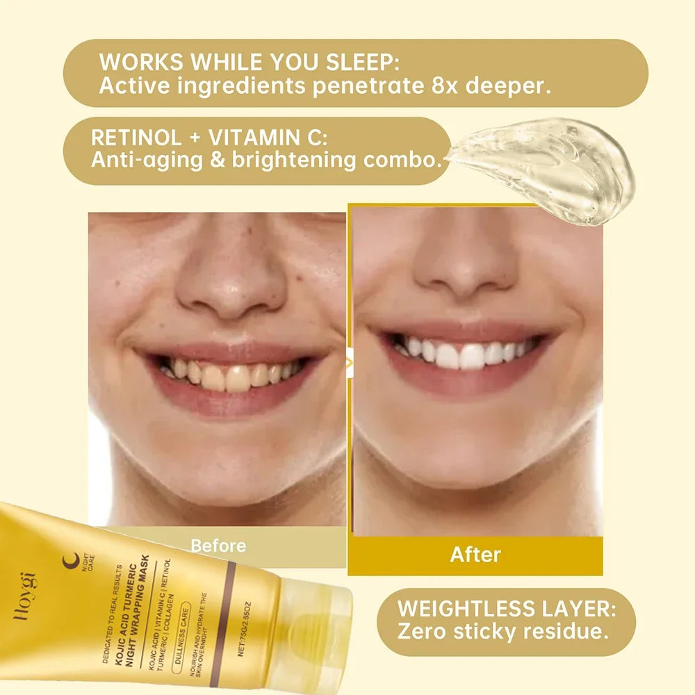 Turmeric Deep Collagen Mask Peel Off Mask Face Anti Wrinkle Lifting Korean Skin Care Masks Skin Firmnes For Nighttime Care