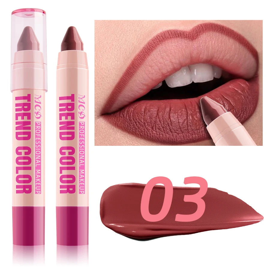 Moisturizing 12 Color Lipliner Pen Waterproof Plumping Stain Lipstick Natural Nude Pink Lip Liner Outline Lips Contour Makeup Fo