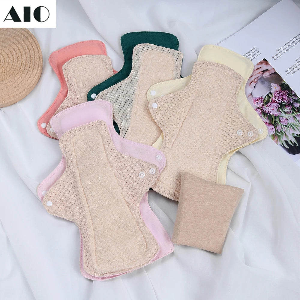 AIO Leak-Proof & Waterproof Washable Incontinence Sanitary Pads Cotton Women's Period pads Urine Proof Underwear Pads