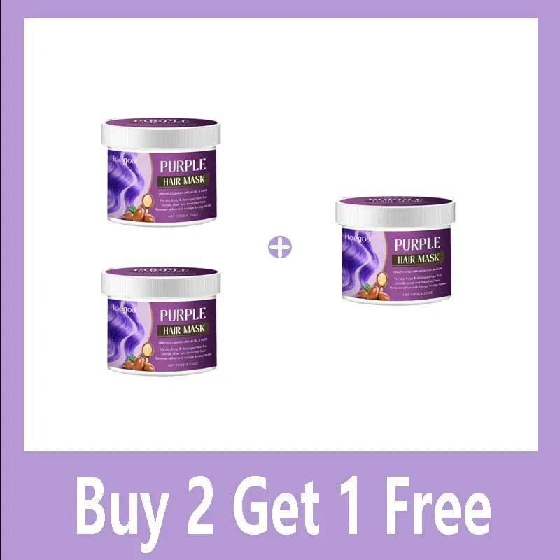 Magical Purple Hair Mask Lock Color Purple Hair Mask Cover Gray Hair Fade Yellow Suitable For Dye Care Products 120g