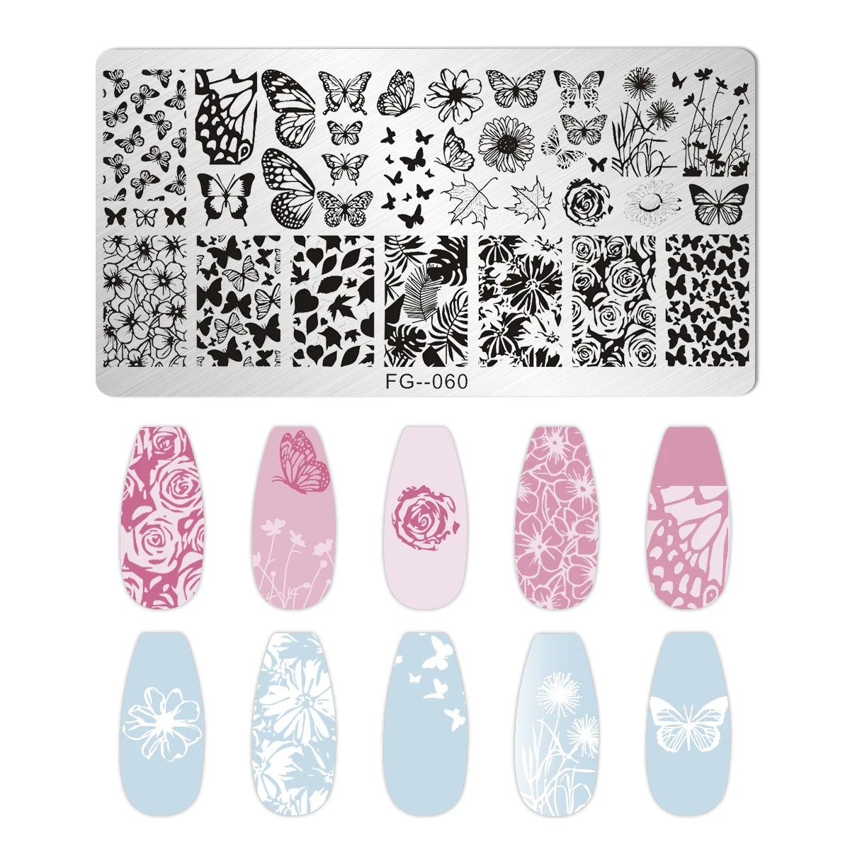 Cartoon Bear Nail Stamping Plates Fruit ice cream cake Floral Flower Leaf  Printing Stencil Nail Stamp Templates Nail Art Tools
