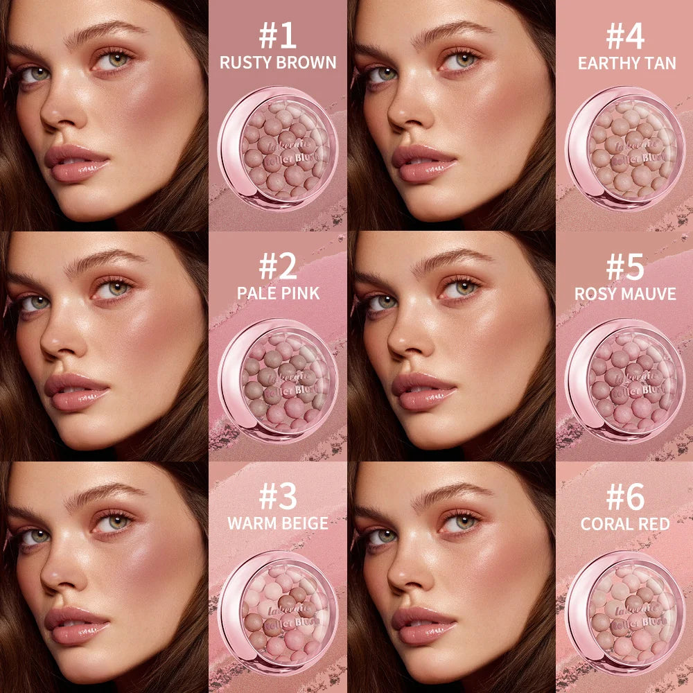 Lakerain Roller Blush Long-lasting Holding Natural Makeup Spherical Appearance Design Powdery Texture Pearlescent Effect Blush