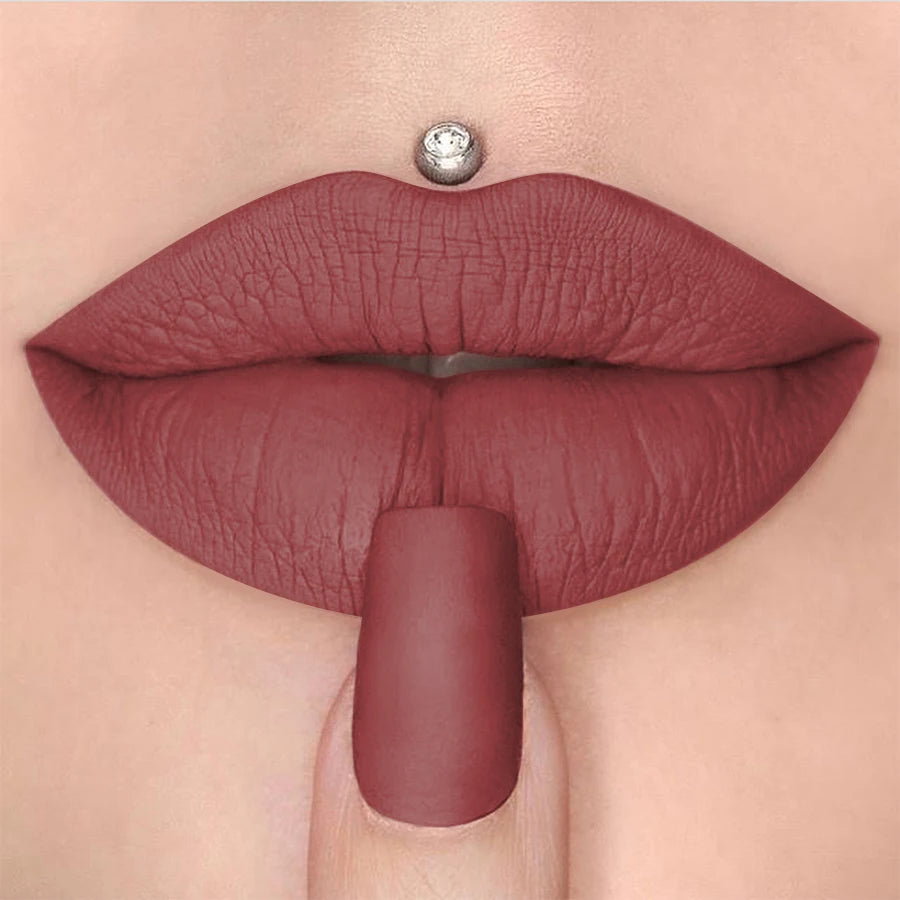 1PC 15 Colors Nude Velet Matte Lipstick Pen Waterproof Long Lasting Red Pink Lip Liner Pen Korean Makeup Lip Tint Lip Glaze