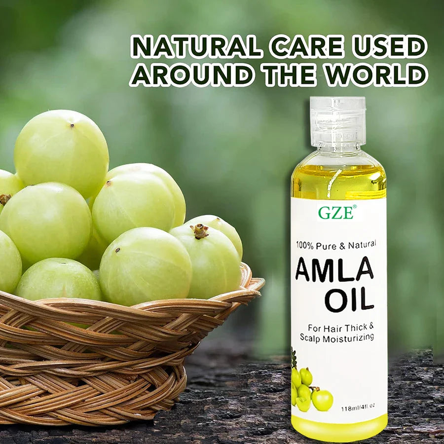 GZE Amla Hair Oil For Healthy Hair Shine and Moisturized Scalp, Indian Hair Oil for Men and Women, Bio Oil for Hair