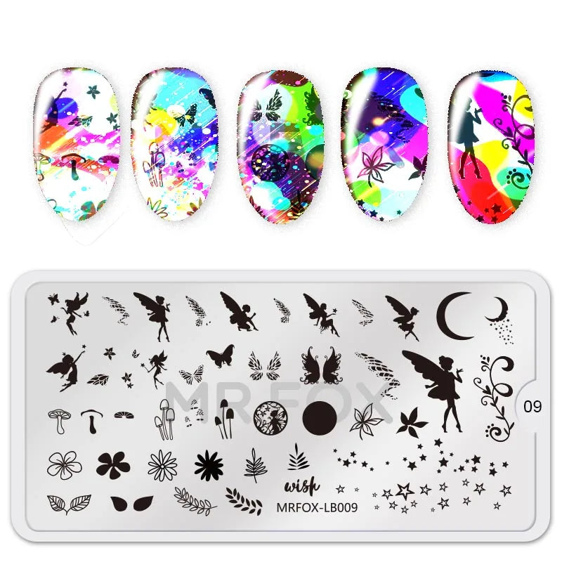 1PCS Blue Ocean Animal Nail Art Stamping Plates Fish Image Stencils for Nails Stamp Tools Manicure Template
