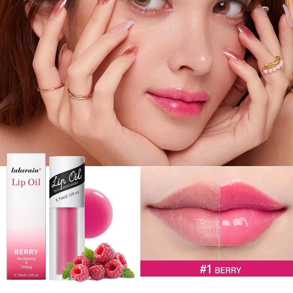 Korean Lip Oil Appleberry Lip Stain Gift Long-Lasting Moisturizing Plumping Revitalizing for Dry Lips No Peel Off Lip Tint