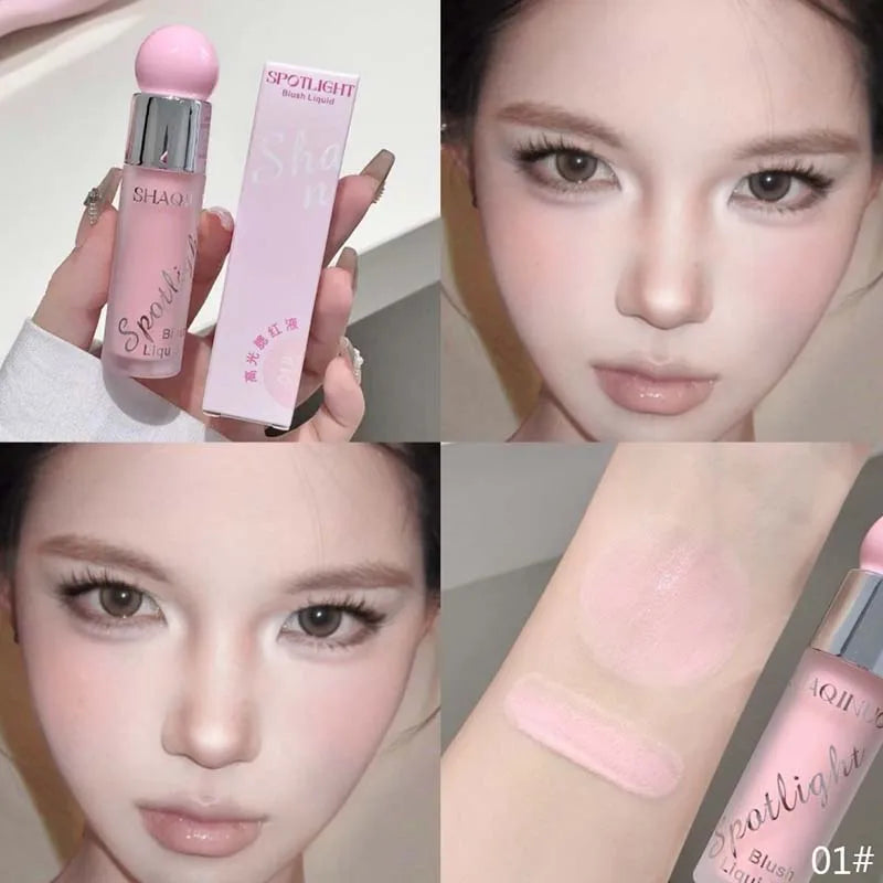 Liquid Blusher Makeup Water Light Jelly Blush Cool Warm Tone NudePink Liquid Rouge Highlighter Brighten Face Korean Style Makeup