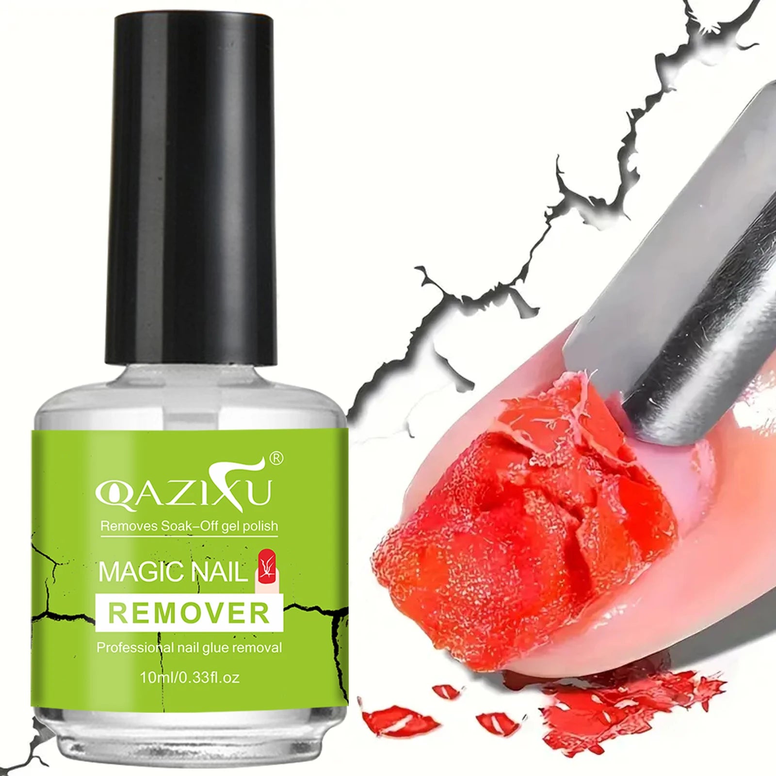QAZIXU Nail Gel Polish Remover Clean UV Soak Off Quick & Easy Polish Removing Nail Art Tools Suitable for Nails and Fake Nail