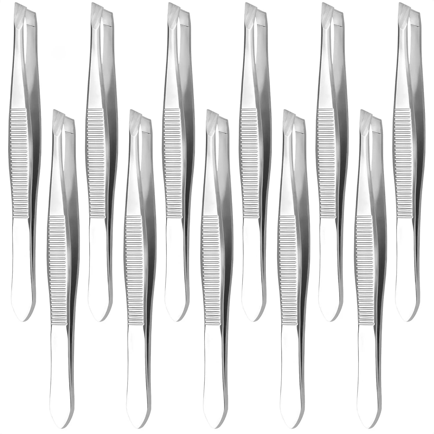 1/11/24 Pcs Tweezers Bulk Pack Stainless Steel Bulk Tweezers Designed for Effortless Eyebrow Plucking Remove Beard Makeup Tools