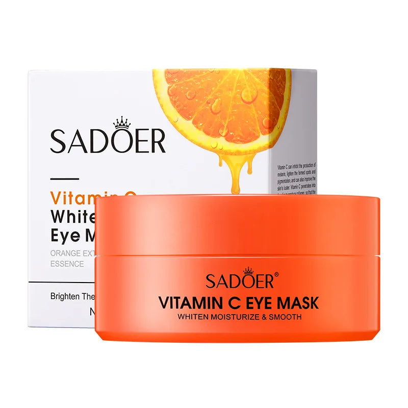 60pcs SADOER Vitamin C Collagen Eye Mask Anti Dark Circles Removal Eyes Bags Moisturizing Firming Eye Patches Eyes Skin Care