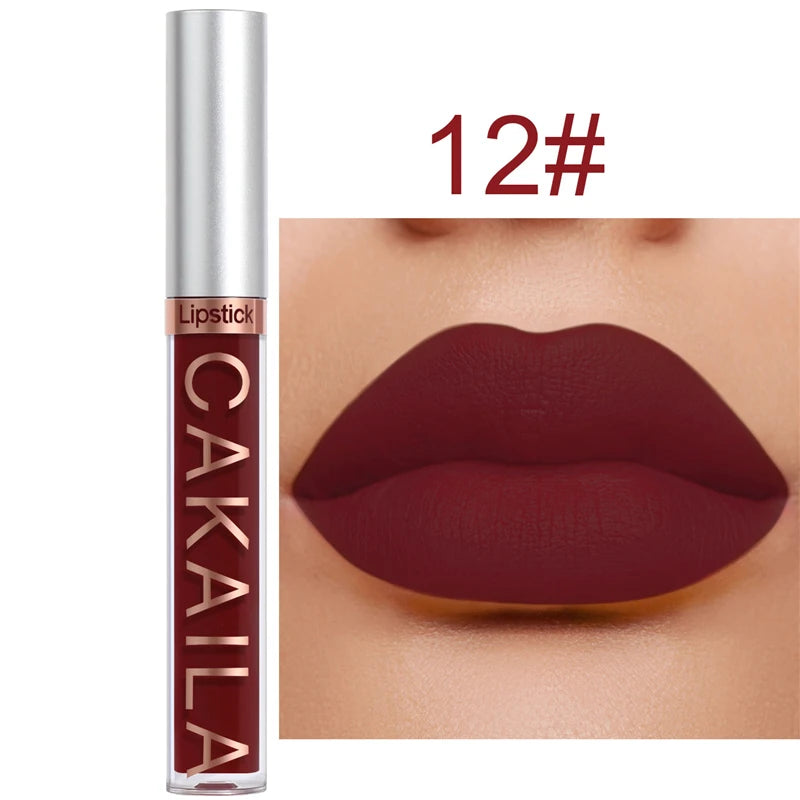 CAKAILA 18 Color Waterproof Matte Velvet Lip Glaze Lasting Silky Liquid Lipstick Not Easy To Fade Lip Gloss Makeup Sexy Lip Tint