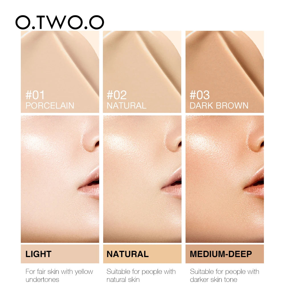 Wholesale O.TWO.O Liquid Foundation Professional Makeup Base Oil Free Full Coverage Concealer Lasting Face Foundation BB Cream