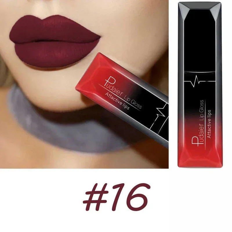 Long Lasting Velvet Matte Liquid Lipstick Waterproof 17 Colors Non Stick Cup Kissproof Lip Tint Gift for Women