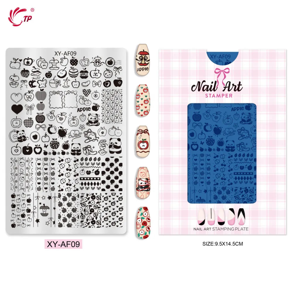 TP Nail Art Templates Butterfly Plaid Design Nail Stamping Plate for Nail DIY Polish Printing Transfer Template Manicure Tools