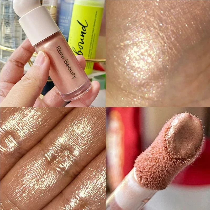 Rare Beauty Shimmer Glitter Liquid Blush Highlighter Shine Highlighter Blusher Gel Face Brighten Glitter Natural Contour Makeup