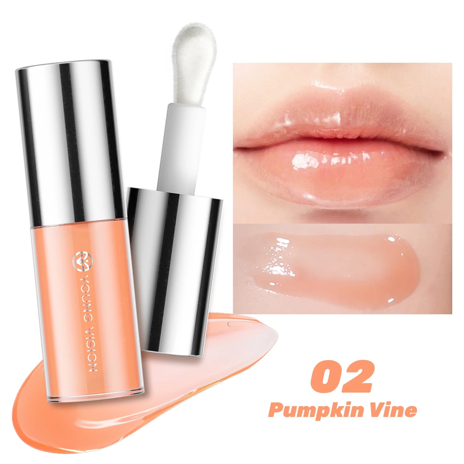 Mirror-like, moisturizing glass lip gloss with long-lasting, clear, plumping, and lip line-reducing properties. Lip gloss.
