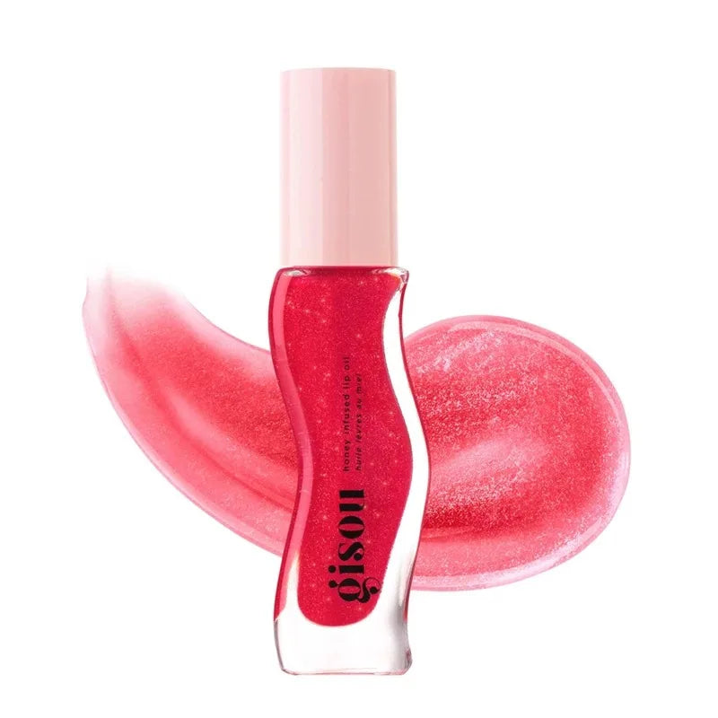Gisou New Colors Full Range Of Long-lasting Moisturizing Raspberry Swirl Lip Oils Lip Gloss Care Lip Plumping Exfoliating Gloss
