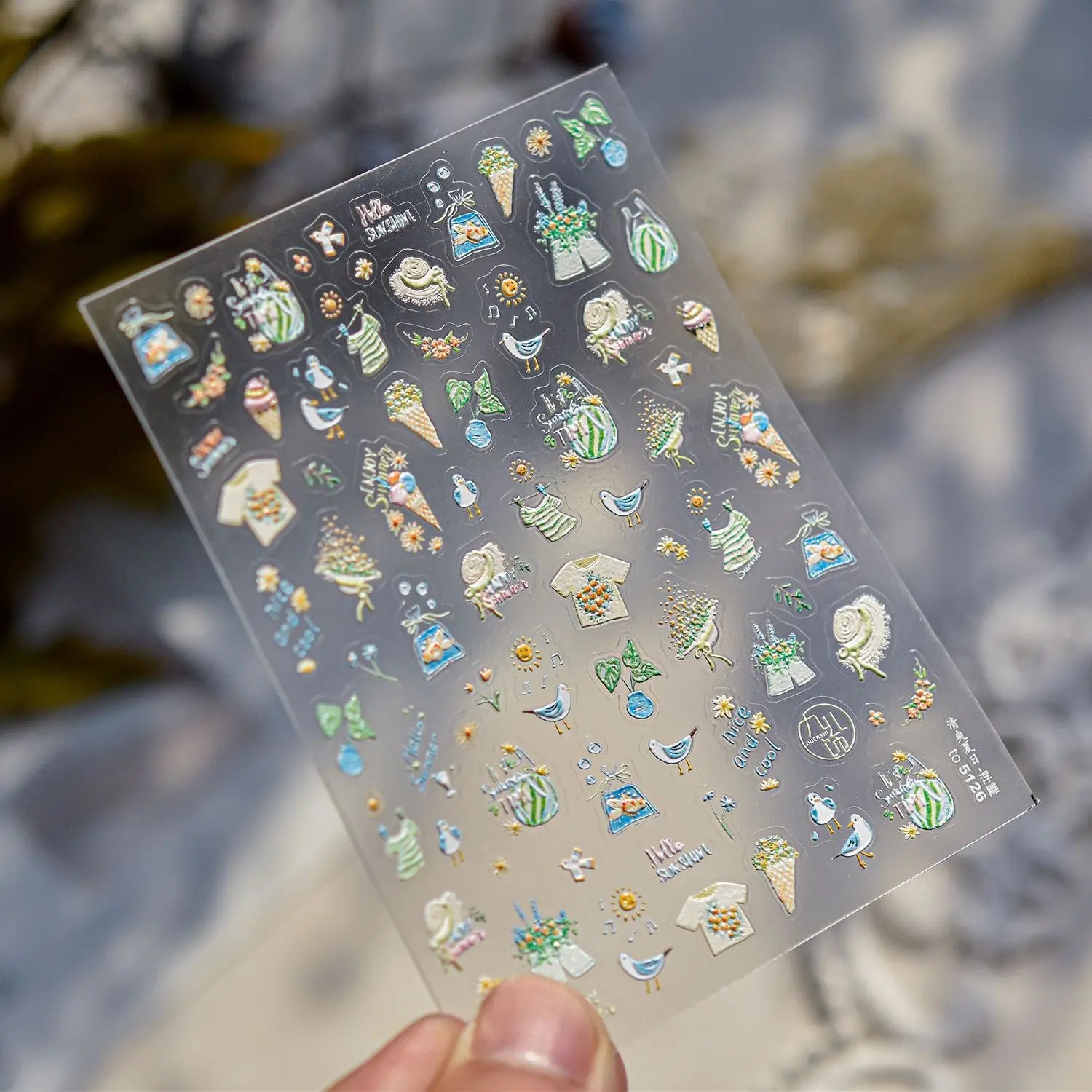 Happy Birthday Cake Stickers For Nails 5D Embossed Nail Sticker 3D Sweet Doughnut Cherry Adhesive Nail Art Decoration Decals DIY