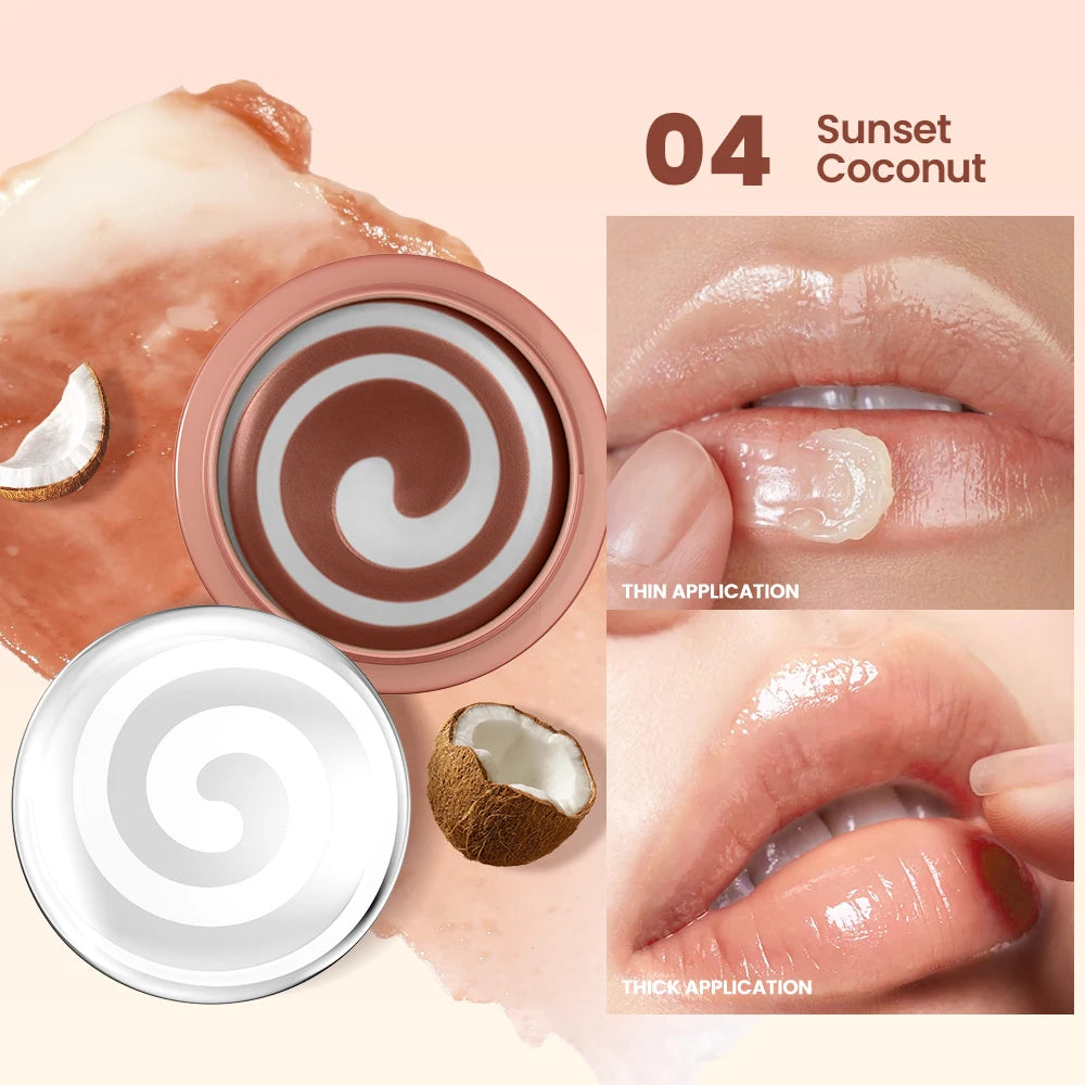 Overnight Lip Mask Treatment 2-Tone Color - Hydrating Spiral Texture Reduce Lip Lines, Anti-Cracking Dry Lips Care Sleeping Mask