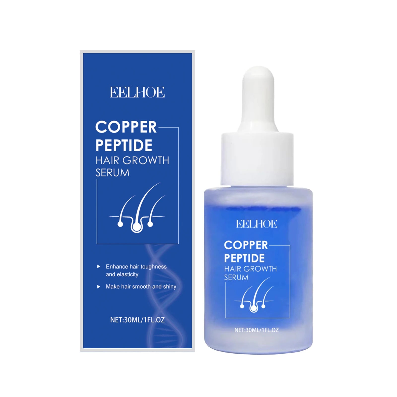 EELHOE Blue Copper Peptide Serum for Hair Growth Treatments for Damaged Hair Strengthening Products Prevent Hair Loss Essence