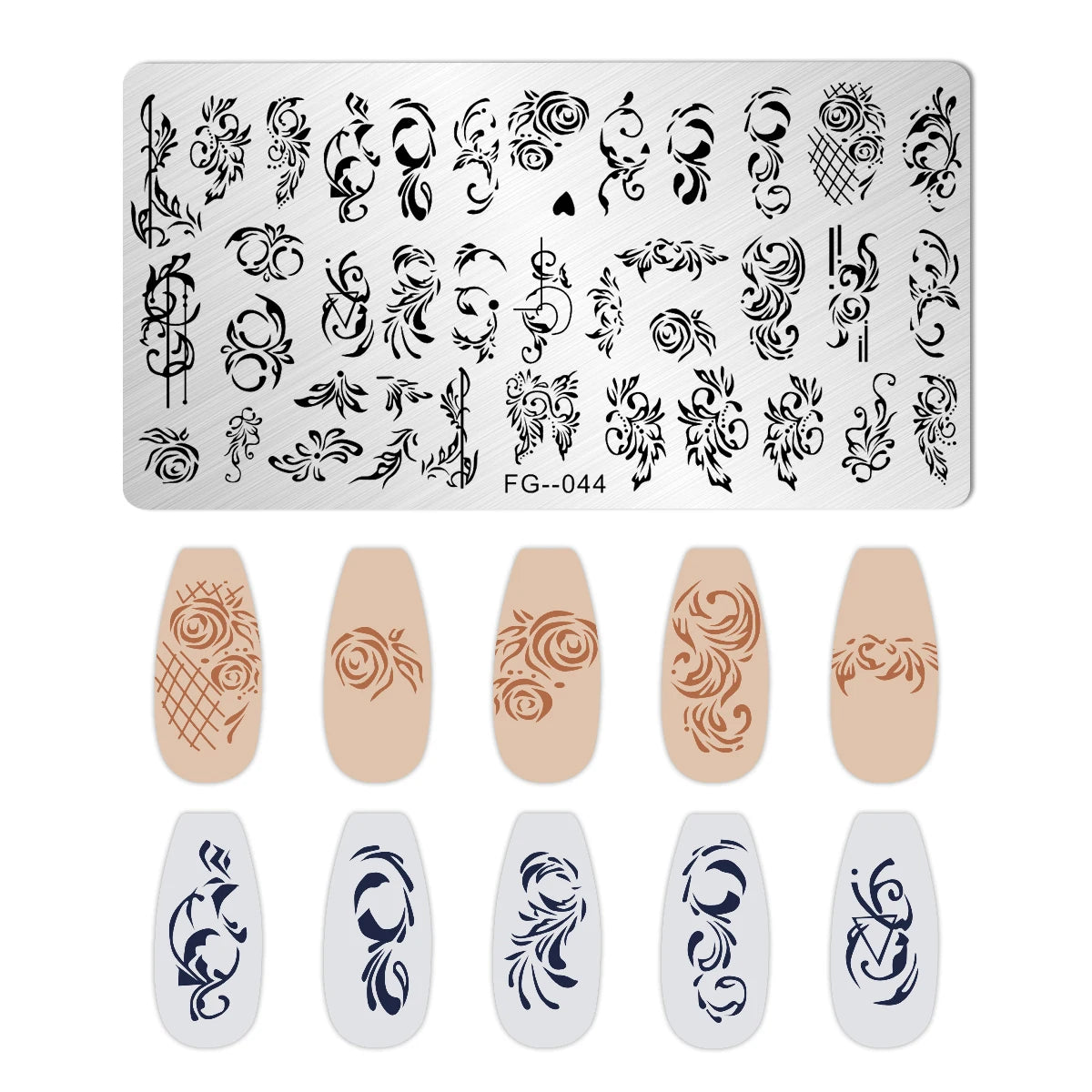 Cartoon Bear Nail Stamping Plates Fruit ice cream cake Floral Flower Leaf  Printing Stencil Nail Stamp Templates Nail Art Tools