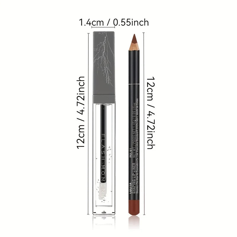 Long-Lasting Lip Liner & Lip Oil Set – Create Stunning, Versatile Lip Looks with All-in-One Lip Makeup Duo