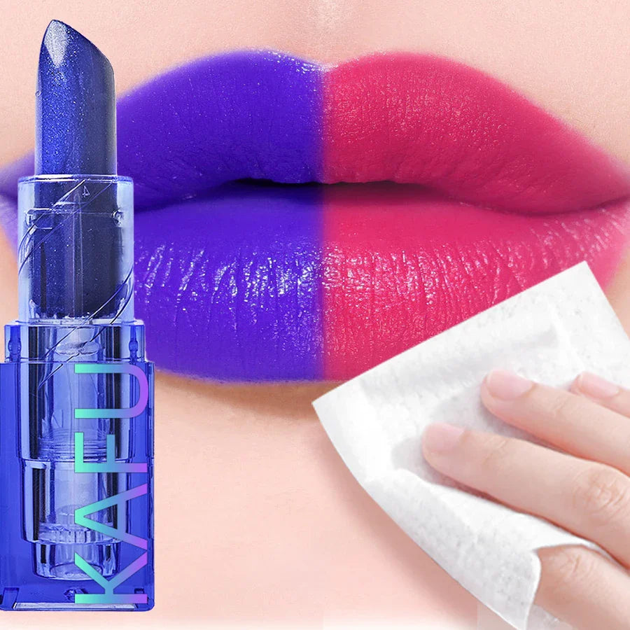 Blue Rose Lipstick – Temperature Color-Changing, Moisturizing Lip Tint Gloss, Shiny Lipstick for Female Makeup