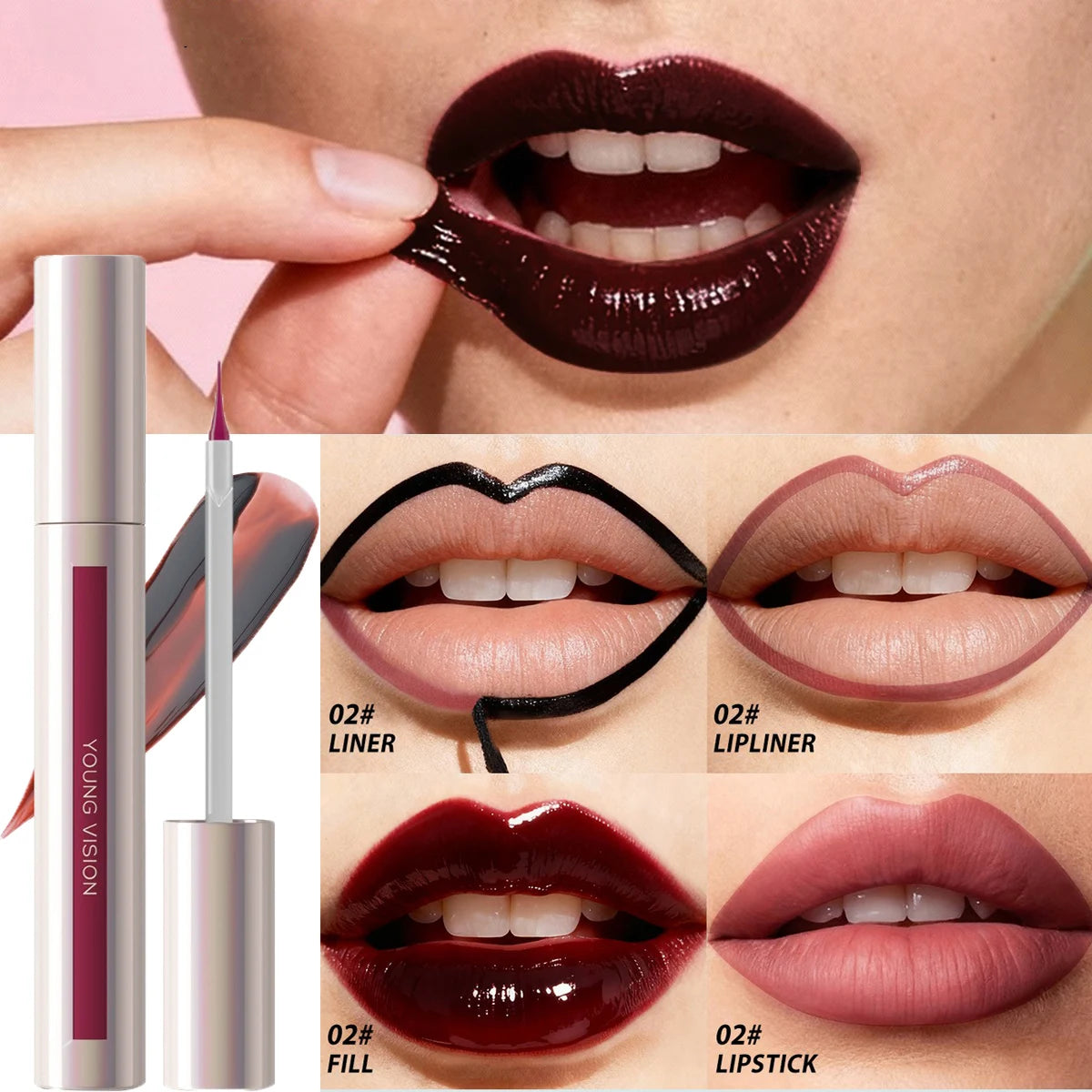 Waterproof Lip Liner Peel Off Tattoo Lipgloss Waterproof Long Lasting Matte Lip Tint Brown Contour Tear-off Lips Stain Cosmetics
