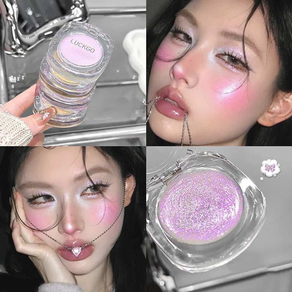 Magic Jelly Blusher Shining Color Changing Blush Face Makeup Glitter Cherry Purple Tint Cheek Color Lasting Natural Rouge Cream