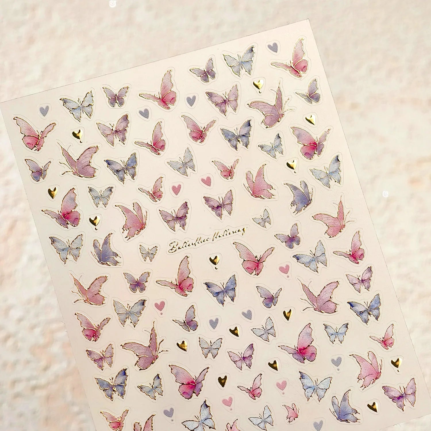 5D Butterfly Nail Stickers Sparkling Jelly Butterfly Nail Art Sticker Decorations Decals DIY Self Adhesive Slider Manicure Parts