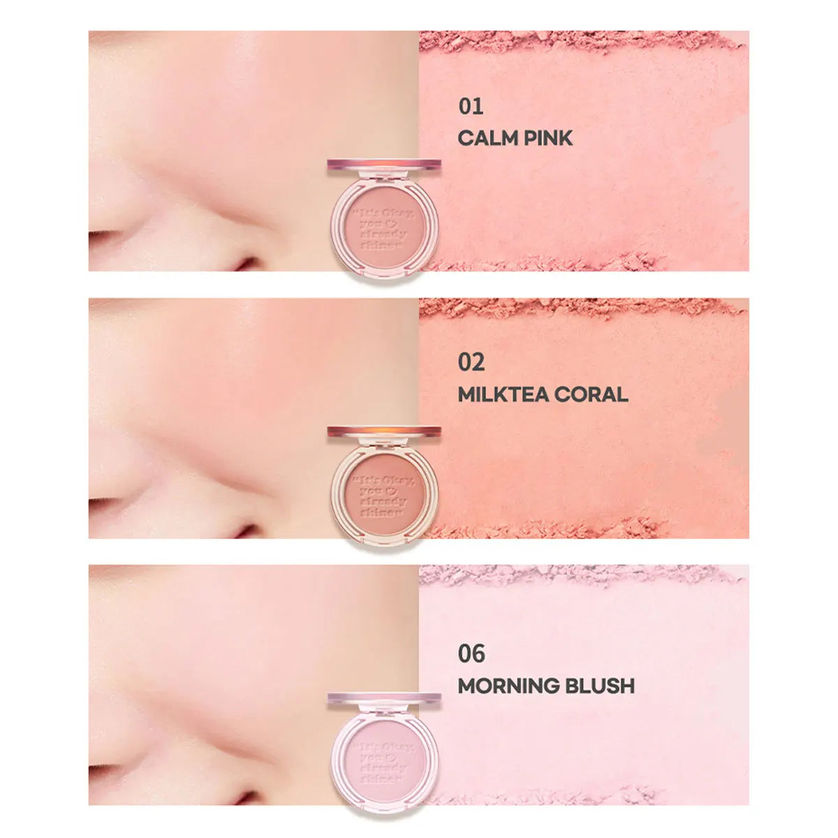 PERIPERA PURE BLUSHED SUNSHINE CHEEK,Silky Powder Blush,Natural Healthy Glow,Soft-Focus Matte Finish,K-Beauty,Korean Makeup